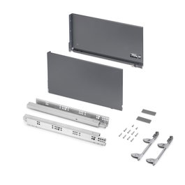 Emuca Cajón exterior Vertex 3D 60kg de altura 242mm, profundidad 450mm, Acero, Gris antracita