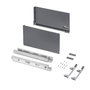 Emuca Cajón exterior Vertex 3D 60kg de altura 242mm, profundidad 450mm, Acero, Gris antracita