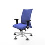 PIQUERAS Y CRESPO Silla Albacete Confidente Azul Claro con Mecanismo Sincro y Base Blanca