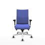 PIQUERAS Y CRESPO Silla Albacete Confidente Azul Claro con Mecanismo Sincro y Base Blanca