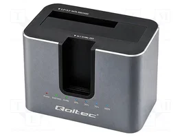 QOLTEC Estación de acoplamiento USB 3.2 generación 2, negro y gris