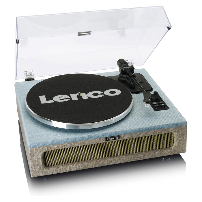 Lenco LS-440BUBG - Tocadiscos Vinilo con 4 Altavoces Integrados, Plato Giratorio