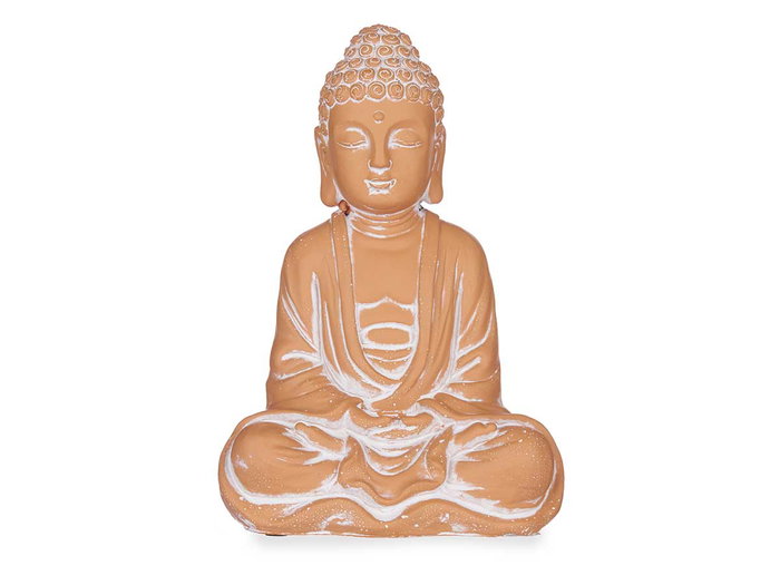 Ibergarden Buddha Terracota Grande 29 cm Marrón Cemento 28 x 20 x 12.5 cm (Set de 4)
