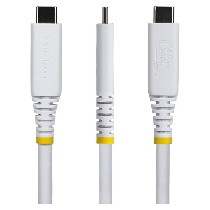 StarTech.com Cable USB4 USB-C de 1m, 40 Gbps, Blanco StarTech.com Cable USB4 USB-C de 1m, 40 Gbps, Blanco