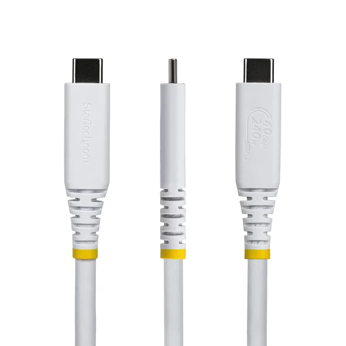 StarTech.com Cable USB-C USB4 Gen 3x2 de 1m, 40 Gbps, 240W, Blanco