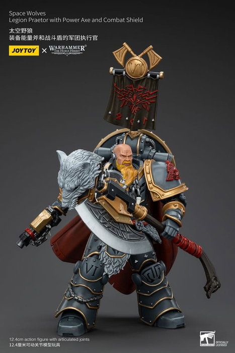 Joy Toy (CN) Warhammer The Horus Heresy Space Wolves Legion Praetor con hacha de energía y escudo de combate 12 cm
