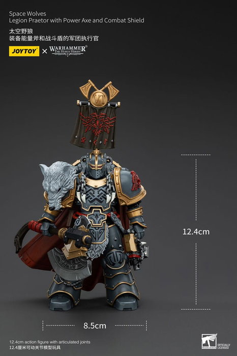 Joy Toy (CN) Warhammer The Horus Heresy Space Wolves Legion Praetor con hacha de energía y escudo de combate 12 cm