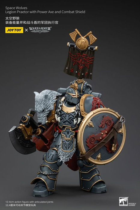 Joy Toy (CN) Warhammer The Horus Heresy Space Wolves Legion Praetor con hacha de energía y escudo de combate 12 cm