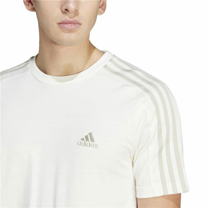 Camiseta de Manga Corta Hombre Adidas Essentials 3 Bandas Blanco L