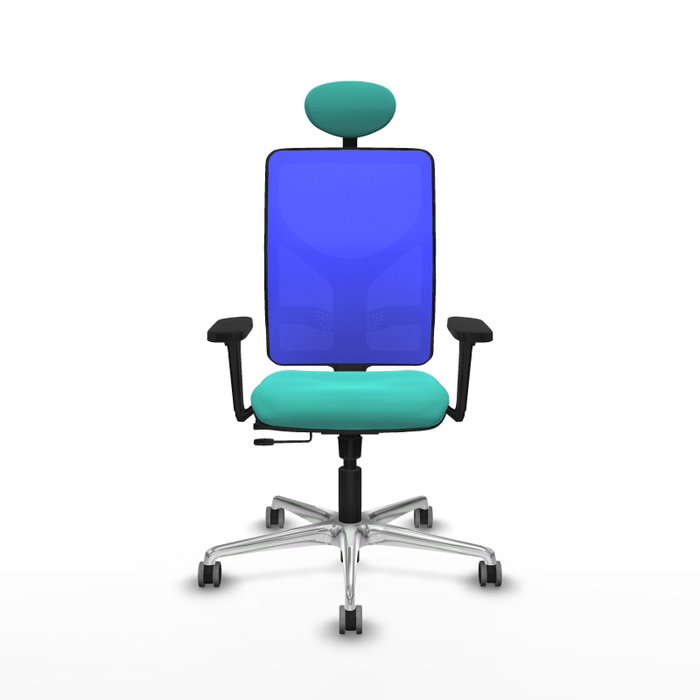 PIQUERAS Y CRESPO Silla de oficina Motilla con mecanismo Sincro/Traslack, Azul y Turquesa