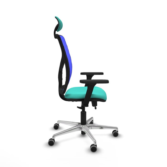 PIQUERAS Y CRESPO Silla de oficina Motilla con mecanismo Sincro/Traslack, Azul y Turquesa