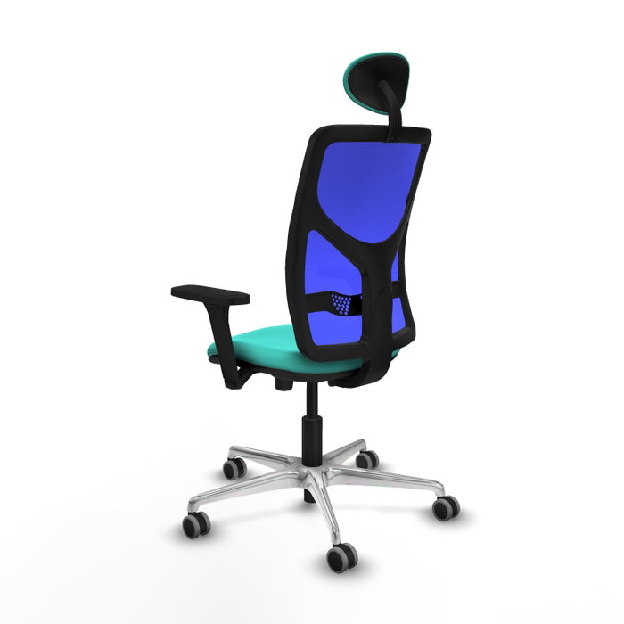 PIQUERAS Y CRESPO Silla de oficina Motilla con mecanismo Sincro/Traslack, Azul y Turquesa