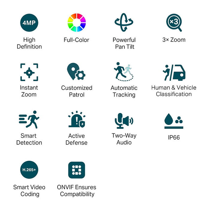 TP-LINK VIGI C540V Cámara de Vigilancia Blanca, 2K, Visión Nocturna, Detección de Personas