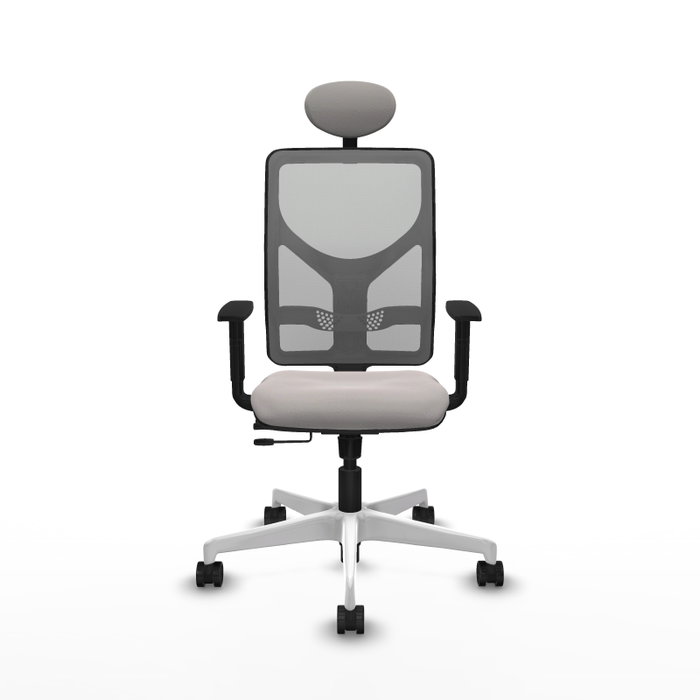 PIQUERAS Y CRESPO Silla de oficina Motilla con mecanismo Sincro/Traslack, Blanco y Gris