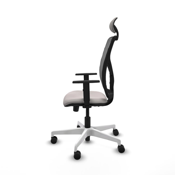 PIQUERAS Y CRESPO Silla de oficina Motilla con mecanismo Sincro/Traslack, Blanco y Gris