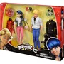 Miraculous Pack de 2 Figuras BANDAI MIR3701405829384 - Marinette y Adrien con Trajes Ladybug y Cat Noir, Accesorios, 26 cm