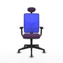 PIQUERAS Y CRESPO Silla de oficina Motilla con mecanismo Sincro, Tela Morada y Malla Azul