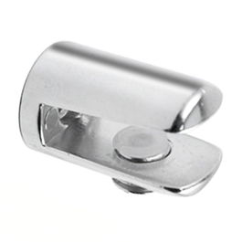 HERRAJES ALK Soporte Cristal Cilíndrico Mango Acabado Cromo Espesor 10 (Set de 2)