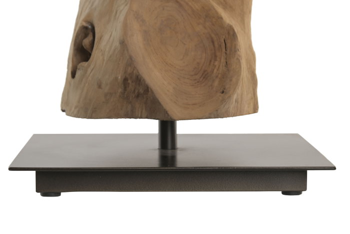 DKD Home Decor Lámpara de Sobremesa de Teca y Hierro 45x45x72 cm