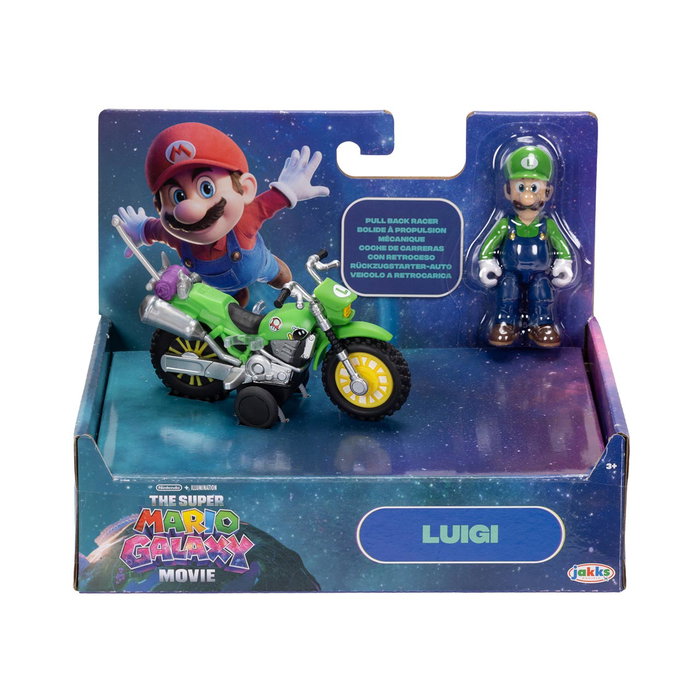 Jakks Pacific Figura Luigi con Vehículo Super Mario 6,35 cm - 9 Puntos de Articulación