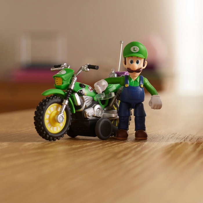 Jakks Pacific Figura Luigi con Vehículo Super Mario 6,35 cm - 9 Puntos de Articulación