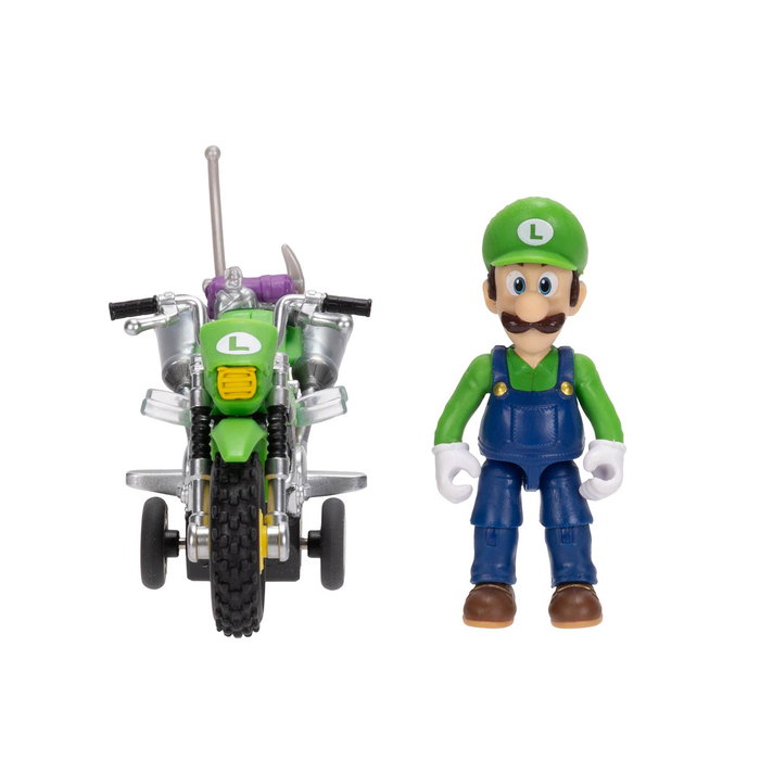 Jakks Pacific Figura Luigi con Vehículo Super Mario 6,35 cm - 9 Puntos de Articulación