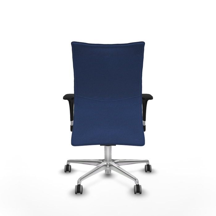 PIQUERAS Y CRESPO Silla Albacete confidente Azul marino con mecanismo Sincro y base de aluminio
