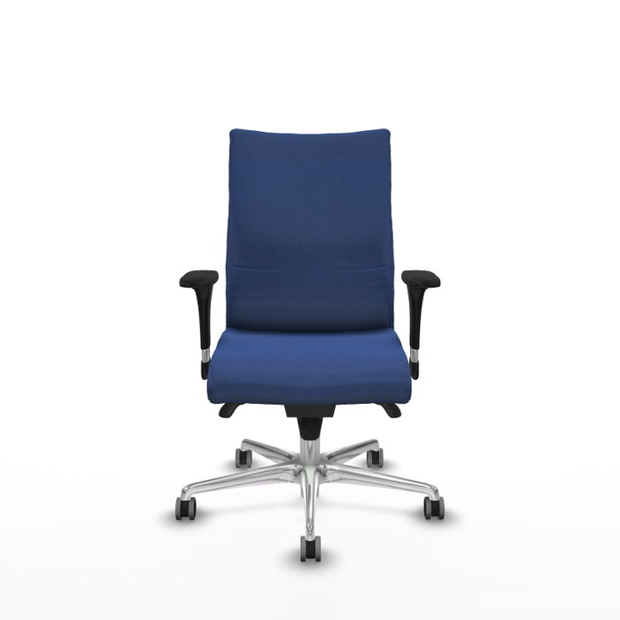 PIQUERAS Y CRESPO Silla Albacete confidente Azul marino con mecanismo Sincro y base de aluminio