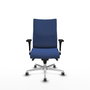 PIQUERAS Y CRESPO Silla Albacete confidente Azul marino con mecanismo Sincro y base de aluminio