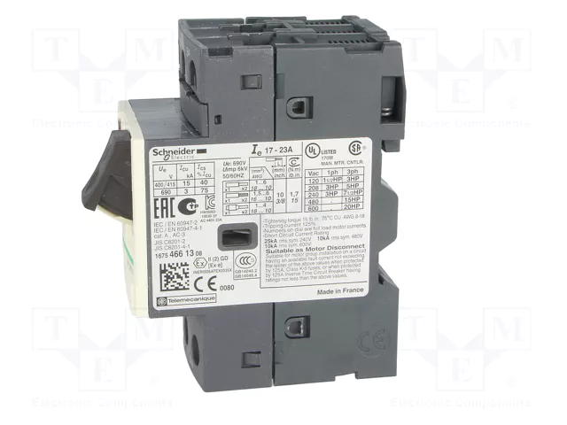 SCHNEIDER ELECTRIC GV2ME21 Interruptor motorizado 9kW 230-690VAC