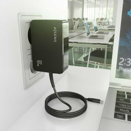 Aisens Cargador GaN 90W PD3.0 USB-C con cable 1.8m Negro ASCH-1PD90WL034-BK