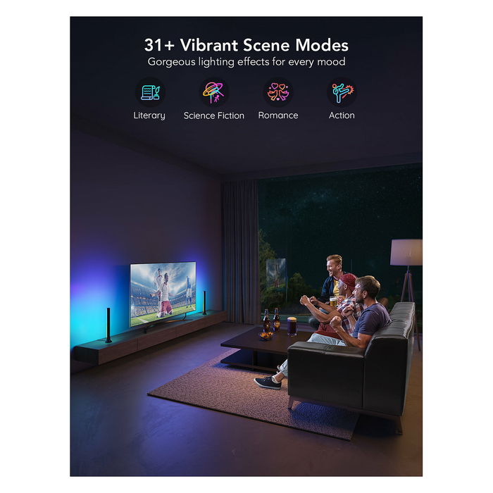 Govee H6046 RGBIC TV Light Bars para TVs de 45"-70" Color Negro Pack 2 unidades