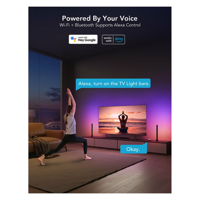 Govee H6046 RGBIC TV Light Bars para TVs de 45"-70" Color Negro Pack 2 unidades