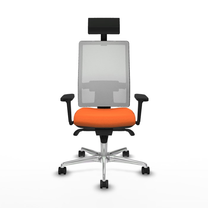 PIQUERAS Y CRESPO Silla de oficina Horna con mecanismo Sincro, Tela Naranja y Malla Blanca PIQUERAS Y CRESPO Silla de oficina Horna con mecanismo Sincro, Tela Naranja y Malla Blanca
