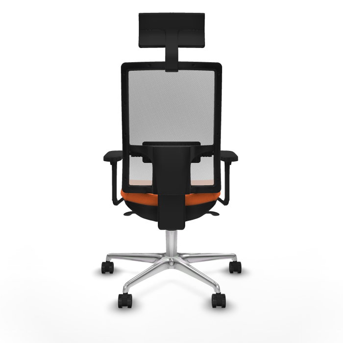 PIQUERAS Y CRESPO Silla de oficina Horna con mecanismo Sincro, Tela Naranja y Malla Blanca PIQUERAS Y CRESPO Silla de oficina Horna con mecanismo Sincro, Tela Naranja y Malla Blanca