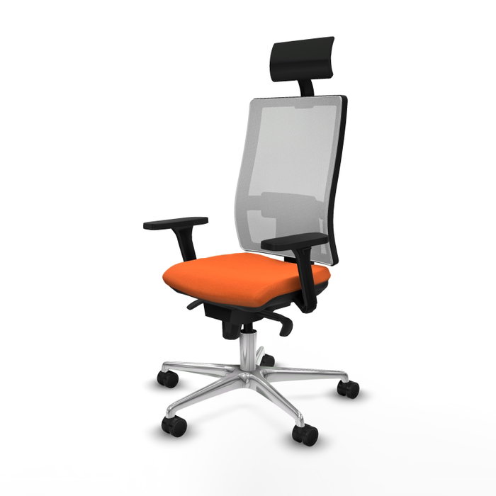 PIQUERAS Y CRESPO Silla de oficina Horna con mecanismo Sincro, Tela Naranja y Malla Blanca PIQUERAS Y CRESPO Silla de oficina Horna con mecanismo Sincro, Tela Naranja y Malla Blanca