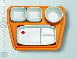 Thermoport 20 Bandeja con 3 Divisiones para Almacenaje y Transporte, Medidas 45 x 36 x 11 cm, Naranja