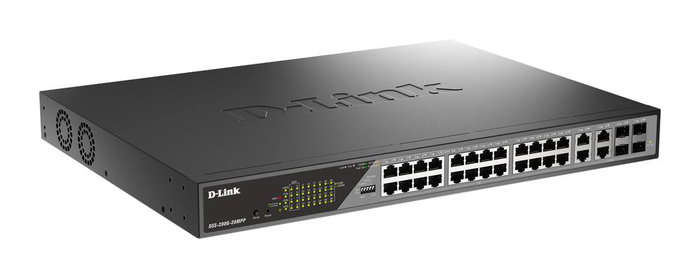 D-link Switch DSS-200GR Gestionado L2, 28 Puertos Gigabit Ethernet, 24 Puertos PoE (30W por puerto), Presupuesto PoE 370W