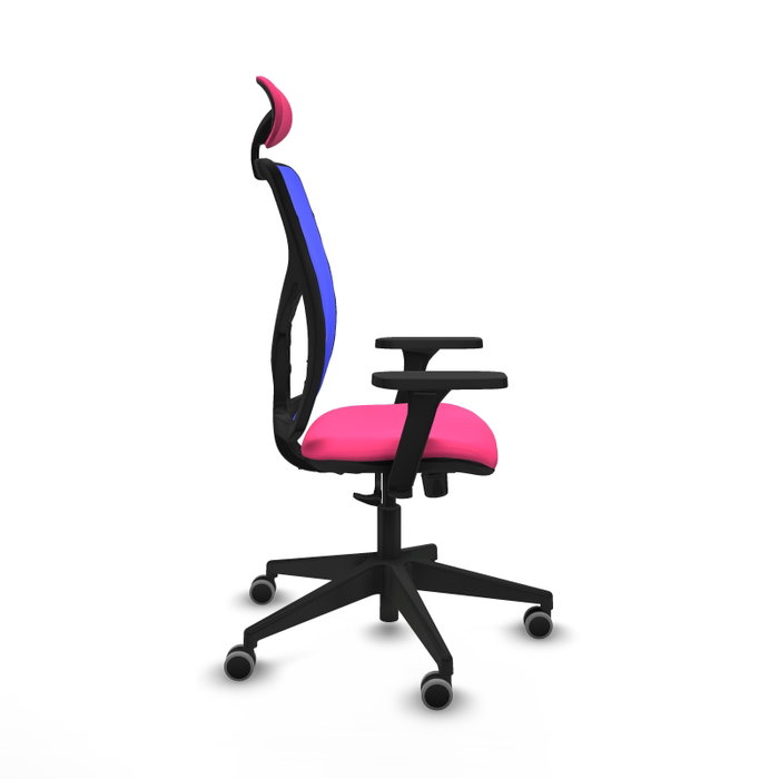 PIQUERAS Y CRESPO Silla de oficina Motilla con mecanismo Sincro, Rosa y Azul