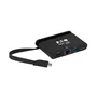 Tripp Lite U444-T6N-H4GUBC Adaptador USB-C a HDMI 4K Multipuerto con Carga PD 100W, USB 3.1, Puerto Gigabit Ethernet, Cable Autoguardado, Negro