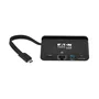 Tripp Lite U444-T6N-H4GUBC Adaptador USB-C a HDMI 4K Multipuerto con Carga PD 100W, USB 3.1, Puerto Gigabit Ethernet, Cable Autoguardado, Negro