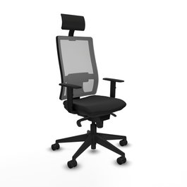 PIQUERAS Y CRESPO Silla de oficina Horna con mecanismo Sincro, Gris y Negro