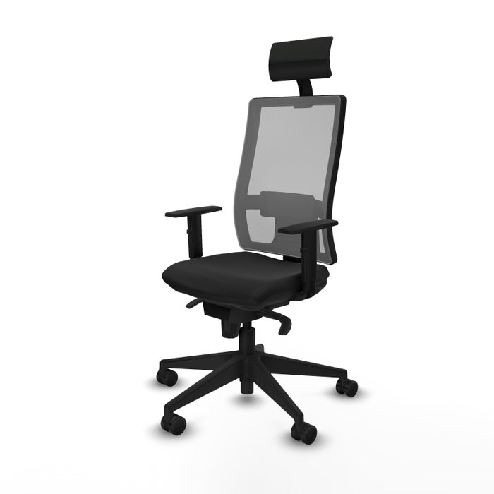 PIQUERAS Y CRESPO Silla de oficina Horna con mecanismo Sincro, Gris y Negro