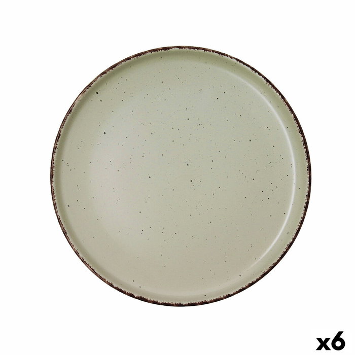 Quid Plato Llano Cerámico Duna Verde (6 Unidades) 26,5x2,8 cm