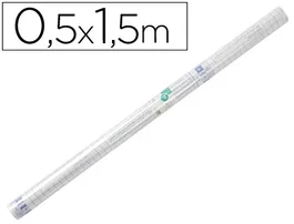 Liderpapel Rollo de plástico adhesivo 0,50x1,50 m 80 micras para forrar libros removible