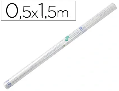 Liderpapel Rollo de plástico adhesivo 0,50x1,50 m 80 micras para forrar libros removible Liderpapel Rollo de plástico adhesivo 0,50x1,50 m 80 micras para forrar libros removible
