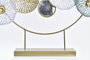 DKD Home Decor Decoración Metal Espejo Nenufar Dorado y Verde Menta