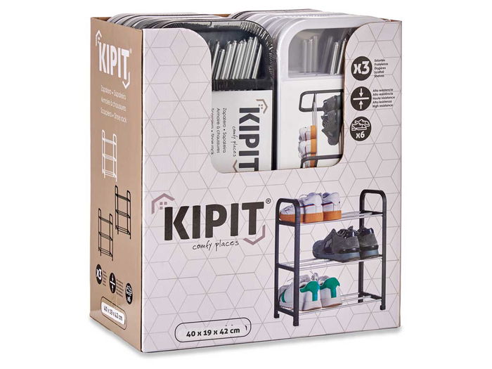 Kipit Zapateros 3 Alturas Surtidos Colores 44 x 18.5 x 44 cm (Set de 24)