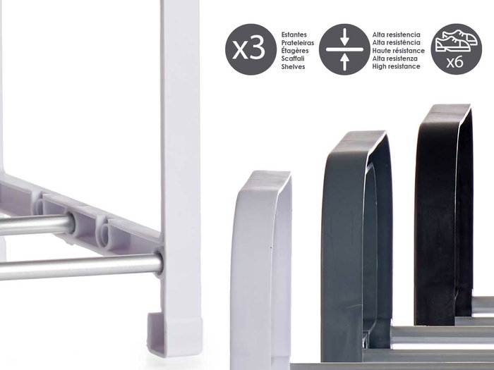 Kipit Zapateros 3 Alturas Surtidos Colores 44 x 18.5 x 44 cm (Set de 24)