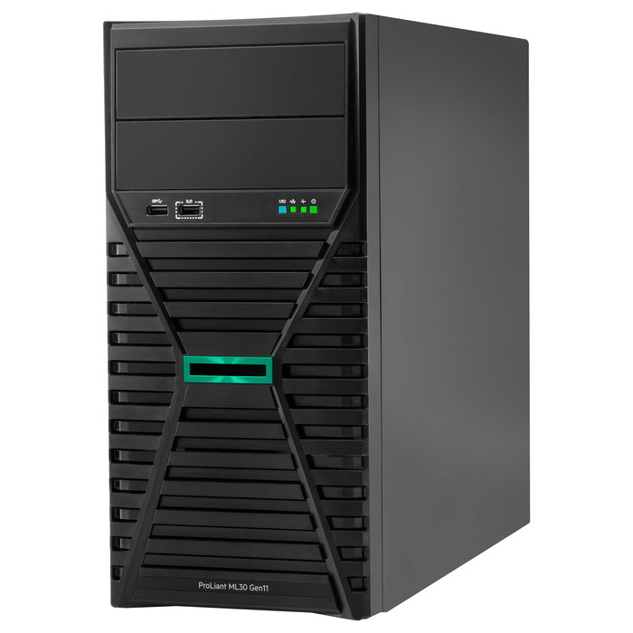HPE ProLiant ML30 Gen11 Torre Servidor 4U Xeon E-6333P 6 núcleos 3.1GHz 32GB DDR5 960GB SSD SATA MR216i-p RAID 2x1000W